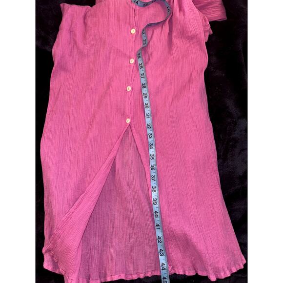 MILLE RESORT & TRAVEL JASMINE ORCHID GAUZE MIDI DRESS L - Picture 9 of 10